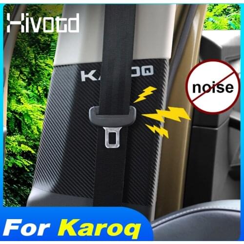 Safety Belt Anti-Collision Stickers Car Sticker Interior Decoration Film Protective Pads For Skoda Karoq Accessories 2018-2021