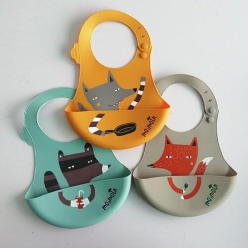 Baby Bibs Waterproof Silicone Feeding Baby Saliva Towel Newborn Cartoon Aprons Baby Bibs Adjustable Different Styles of Bibs