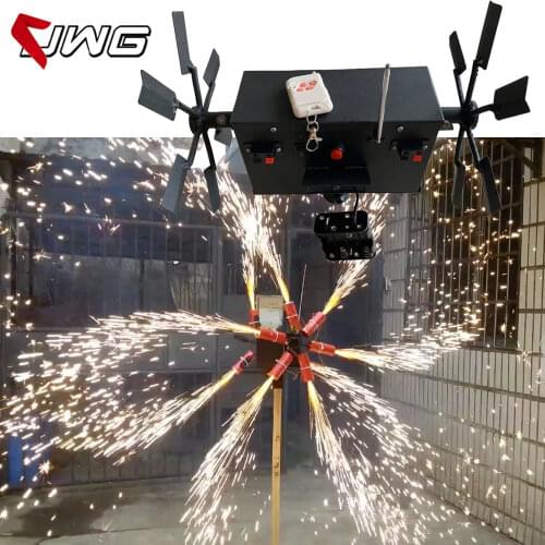 Double Wheel Face Windmill Battery Type Stage Cold Fountain Ignition Firing System Machine Remote Control
