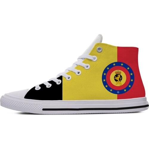 Coat arms Belgium Flag Emblem Belgian Armed Forces Lightweight High Top Canvas Shoes Men Women Casual Shoes Breathable Sneakers