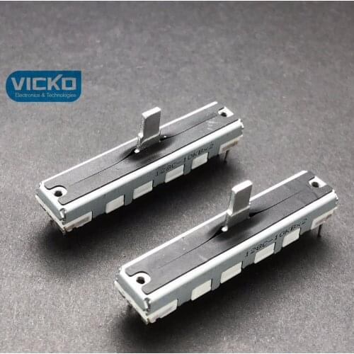 Japan ALPS 4.5cm 45mm 10KBX2 B10KX2 B10K double slide potentiometer with midpoint with dust film shaft 10MM switch