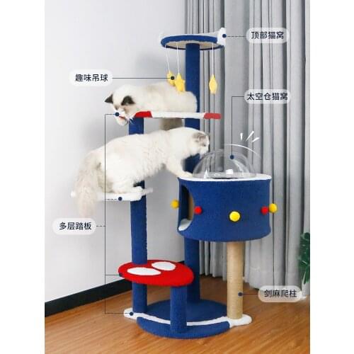 Practical Large Space Cat Climbing Frame, Stable Cat Litter, Multi-layer Pedals, Large Sisal Bite-resistant Cat Scratching Post