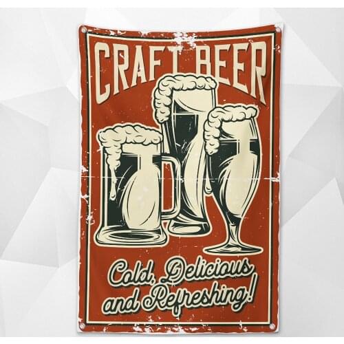 CRAFT BEER! Vintage Beer Day Poster Canvas Painting Bar Wine Cellar Cafe Home Decoration Shabby Chic Wall Art Banner Flag Mural