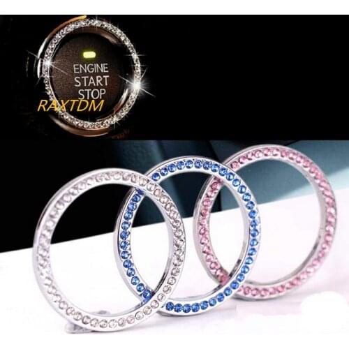 Crystal Car Engine Start Stop Ignition Key Ring For Kia Ceed Forte Cerato Optima Rio K2 K3 K4 K5 Sorento Soul Sportage R