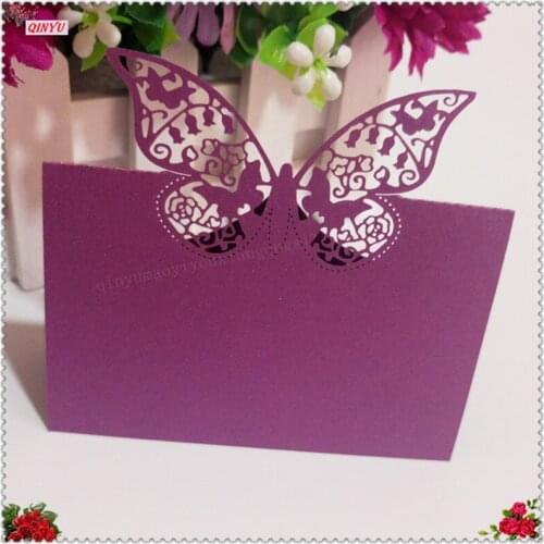 50/100pcs Lace Wedding Invitations Cards Laser Cut Greeting Card Event Party Wedding Decorations Hollow out butterfly 9*12cm 6z