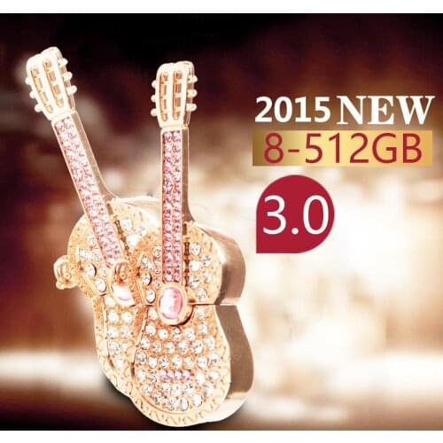 Hot Selling Jewelry Gift Mini Usb Flash Drive 128GB Guitar 3.0 Cle Usb Creativo Pendrive 1TB 2TB Pen Drive 8GB 16GB 32GB 64GB