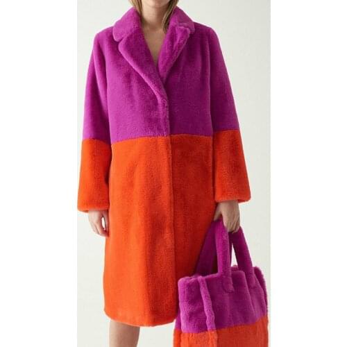 New New Fashion Splice Faux Fur Jacket Women Winter Coat Thick Warm Fur Jackets Streetwear Loose Soft Lamb Fur Outerwear Female