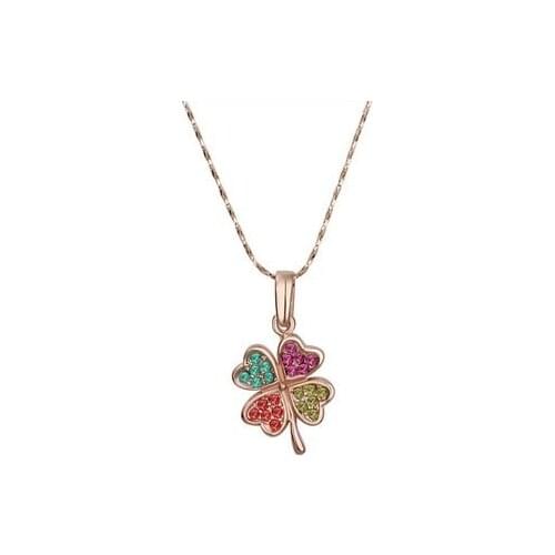 JS N137 Necklace Gold And Silver Color Multicolor Necklace Women Crystal Jewelry 2014 Female Gifts