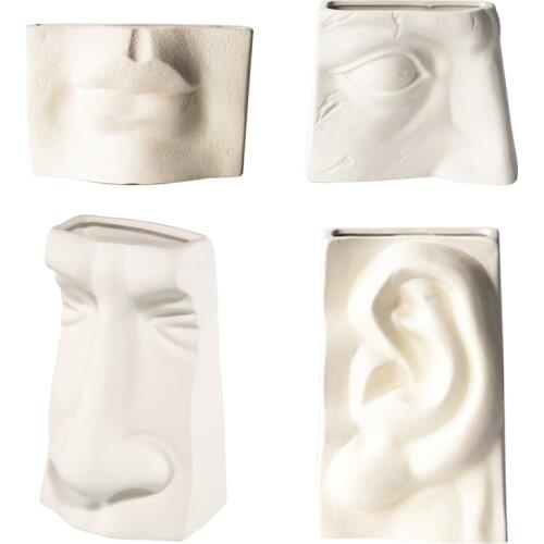 HOT Ceramic Crafts Office Desktop Vase Statue Decoration Home Plant Arrangement Flower Pot Living Room Facing Vase