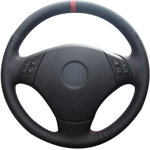 Hand-stitched Black Artificial Leather Car Steering Wheel Cover for BMW E90 E91(Touring) 320d 325i 335i X1 E84 2009 2010-2015