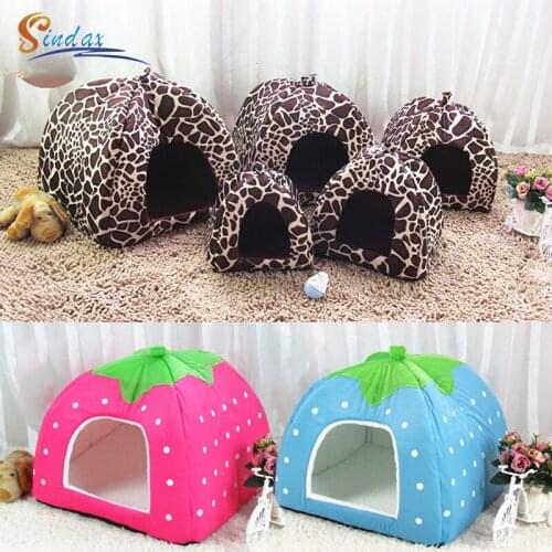Removable Cat Bed Self Warming for Indoor Cats Foldable Dog House with Mattress Puppy Cage Lounger Sleeping Sofa Cat Kennel