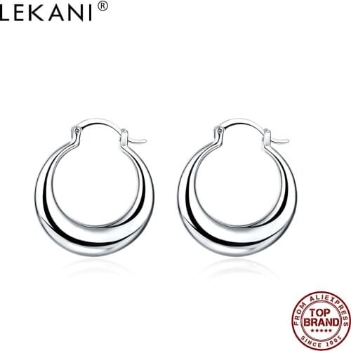 LEKANI Popular Ear Clip Earring For Women Silver Color Half Crescent Sporty Fashion Jewlery Party Birthday Wedding Hot Sale