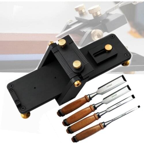 Knife Sharpening System Aluminum Fixed Angle Frame Knife Sharpener Stone Woodworking Tool for Planer Chisel Carving Knife