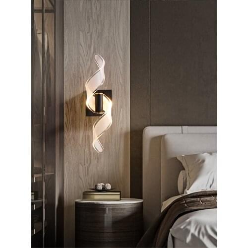 Modern led spiral Acrylic wall lamps for living room bedroom bathroom headlight corridor aisle wall sconces lights LED lighting