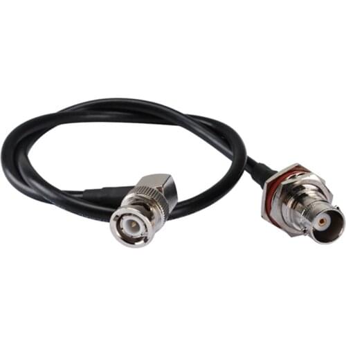 Superbat BNC Jack Bulkhead to BNC Plug Right Angle Pigtail Cable RG58 15cm