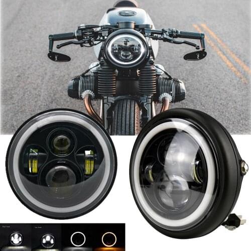 7" 40W Universal Motorcycle Round LED Headlight H4 Lamp Bulb Clear Lens Head Lamp For Honda/Yamaha/Suzuki