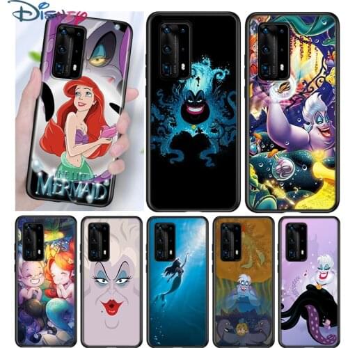 Ursula The Little Mermaid Silicone Cover For Huawei P40 P30 P20 Pro P10 P9 P8 Lite E Plus 2019 2017 5G Black Phone Case