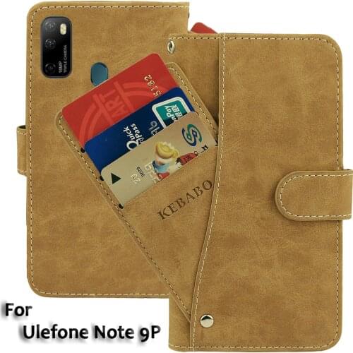 Vintage Leather Wallet Ulefone Note 9P Case 6.52" Flip Luxury Card Slots Cover Magnet Phone Protective Cases Bags