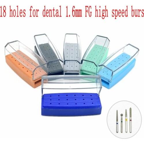 18 Holes Dental Burs Holder Block Dental Disinfection Case for 1.6mm FG High Speed Burs Dentist Tools Autaclavable