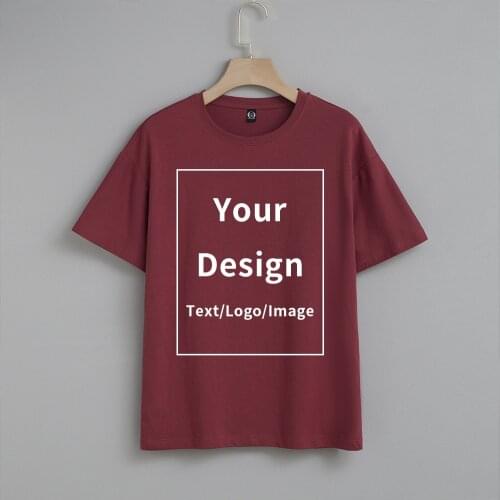 Custom Tshirt for Women Printed Text Diy T Shirt for Girls Your Own Design Brand Logo/Picture Custom Cotton Casual Short Sleeve