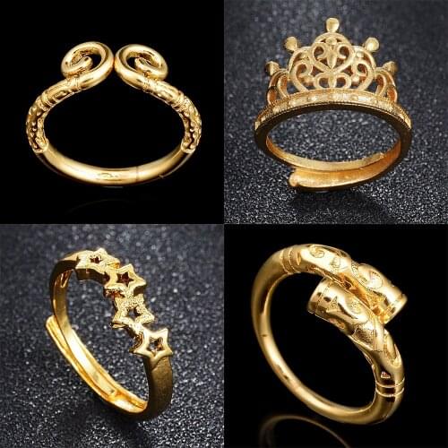 MMS Novelty Gold Monkey King Magic Spell Open Finger Rings For Women Party Luxury Crown Ring Cute Star Ring Adjustable ring