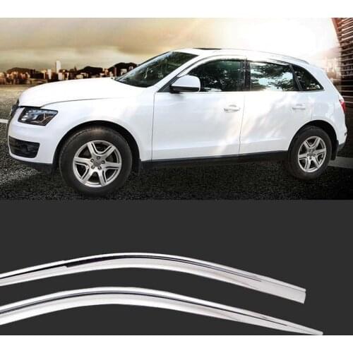 1 Set Brand New Chrome Side Vent Sun Shade Window Visors Rain Guard Deflectors For Audi Q5