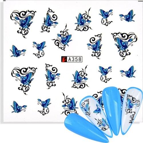 1pcs Water Transfer Nail Art Sticker 2021 New Designs Insect Butterfly Decal Slider Wraps Tips Decorations Decals DIY Manicure
