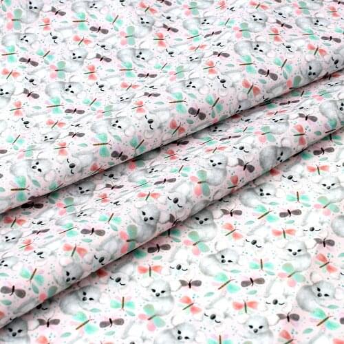 CHEER BOWS 45*150cm 1pc Polyester Cotton Fabric Cute Koala Bee Printed Sheets DIY Dress Supplies Home Textile Sewing Materials