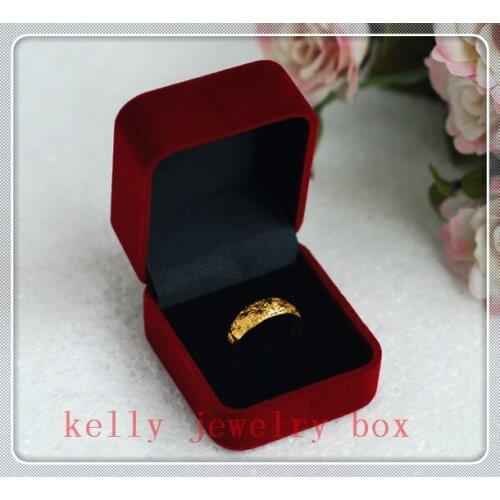 Wholesale 5.8x5x4cm 10pcs Romantic Wedding Square Shape Purplish Red Velvet Ring Box Jewelry Display Packaging Gift Box