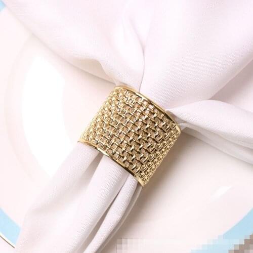 10PCS metal mesh gold and silver napkin ring table top decoration for family gatherings and hotel western food etiquette accesso