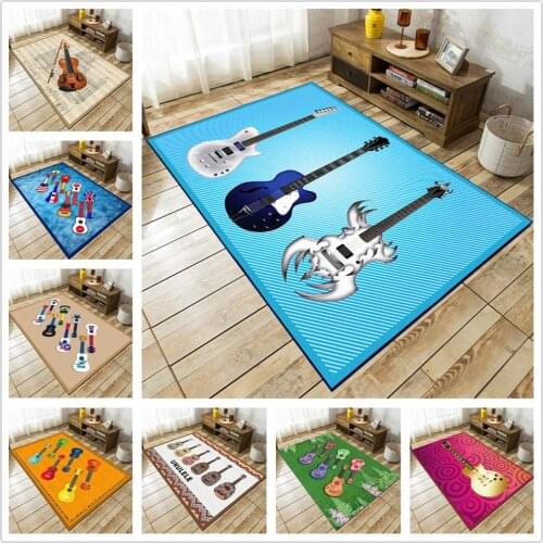 16 Styles Guitar 3D Printed Carpets For Living Room Bedroom Area Rugs Kids Room Play Christmas Carpet Gift Children Non-slip Mat