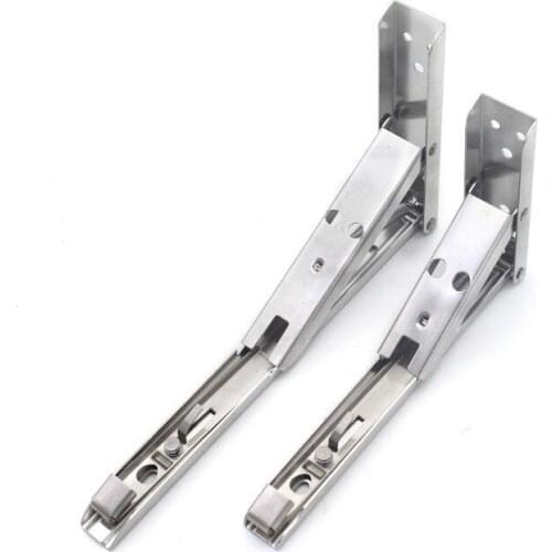 2pcs Stainless Steel Triangle Bracket Spring Wall Shelf Support Bracket Foldable Bracket Wall Corner Brace Shelf Organizer