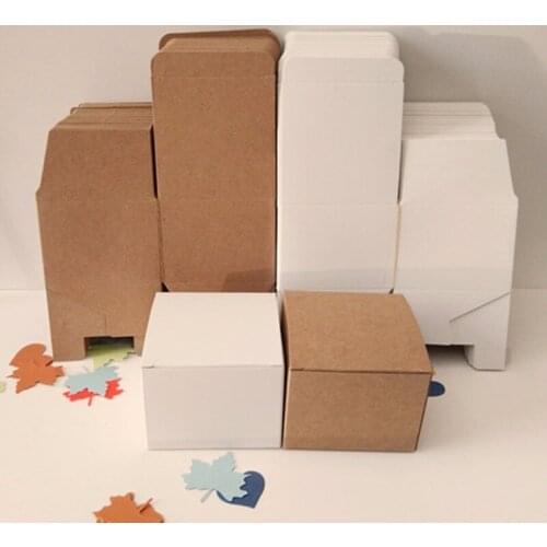 20/50pcs Kraft White Packaging Box Cute Square Wedding Party Favor Supplies Handmade Soap Chocolate Candy Gift Box Multi size