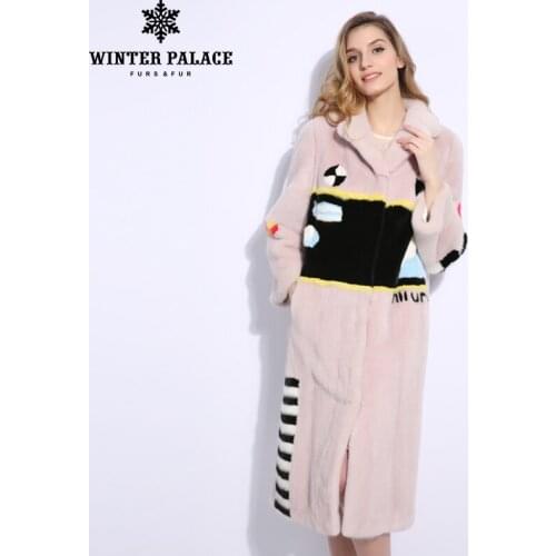 2018 Fashion winter light pink fur coat import mink fur coat high quality real fur mink fur coat Suit collar