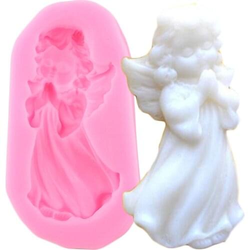Angel Girl Silicone Mold DIY Wedding Cake Border Fondant Molds Cake Decorating Tools Resin Clay Candy Chocolate Gumpaste Moulds
