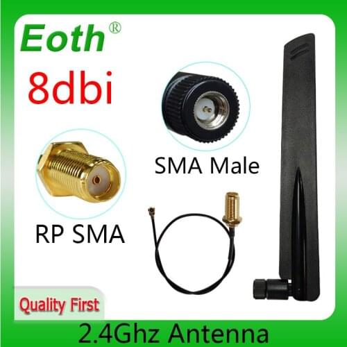 2.4Ghz wifi Antenna 8dbi SMA Male connector 2.4G Wifi antena 2.4 Ghz Antenne wi fi + 21cm PCI U.FL IPX pigtail Cable