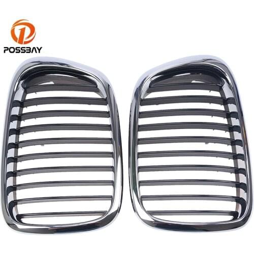 POSSBAY Car Styling Front Black Wide Kidney Grille Grill for BMW 5-Series E39 520i/523i/525d Touring 1997-2004 Car Accessories