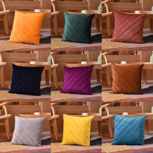 New 45x45cm Velvet Twill Pillowcase Cushion Cover Throw Linen Pillow Case Gifts For Home Office Living Room Decoration