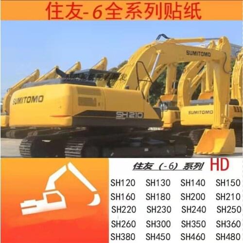 Free Shipping Excavator Parts Full Vehicle Labeling Warning Sticker for Sumitomo SH130 180 200 210 240 260 300-6 Car Sticker