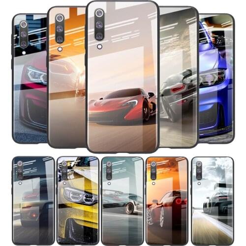Tempered Glass Cover Car sports car cool For Xiaomi Mi 11 11i 10T CC9E 9T Note 10 Ultra Pro Lite 5G Phone Case