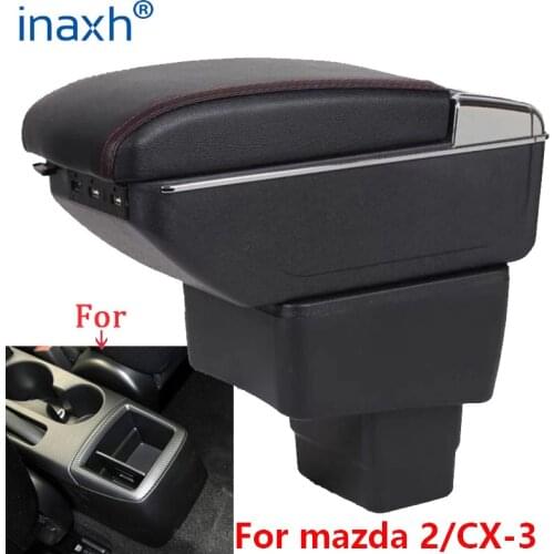 For mazda CX-3 Armrest Retrofit For mazda 2 skyactiv version cx3 CX-3 Car Armrest Storage box car accessories Charging with USB