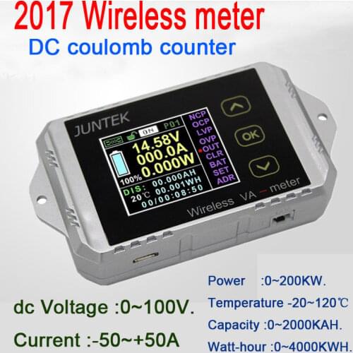 DYKB DC 0-100V 30A Wireless Voltmeter Ammeter power Meter car battery capacity voltage current KWh Watt Monitor coulomb meter