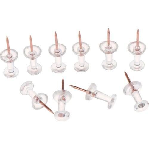 100pcs Transparent Rose Gold Push Pins Thumb Thumbtack Board Pins Drawing Photo Wall Studs Office School Supplies