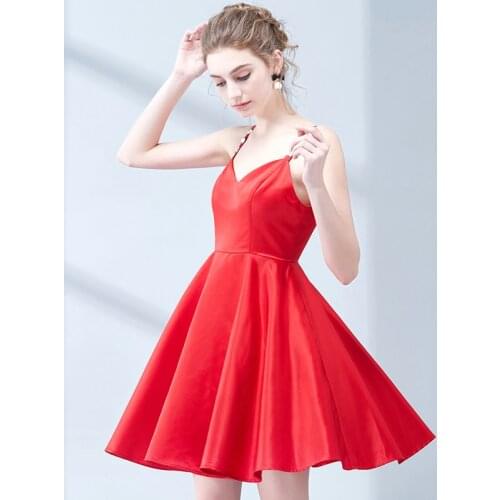 Cocktail Dresses Knee Length 2020 Short Formal Party Gown Spaghetti Strap Sleeveless robe coctail Suosikki