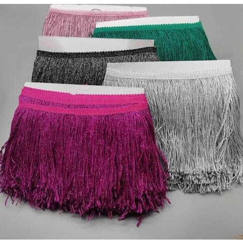 10 Meter 15cm Long Fringe Lace Tassel Polyester Lace Trim Ribbon Sew Latin Dress Stage Garment Curtain DIY Accessories