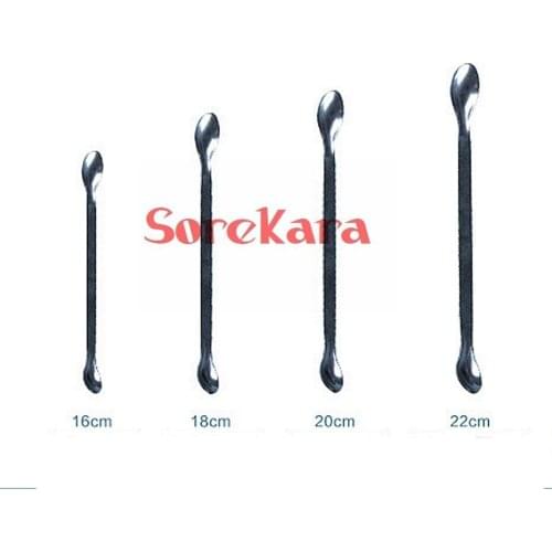 Length 16/18/20/22cm Stainless Steel Medicinal Spoon Ladle Double-ended Experiment Pharmacy