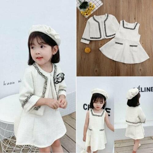 Infant Kids Baby Girls Hemp Pageant Coat + Tutu Dress Party Outfits Girl Autumn Clothes Sets