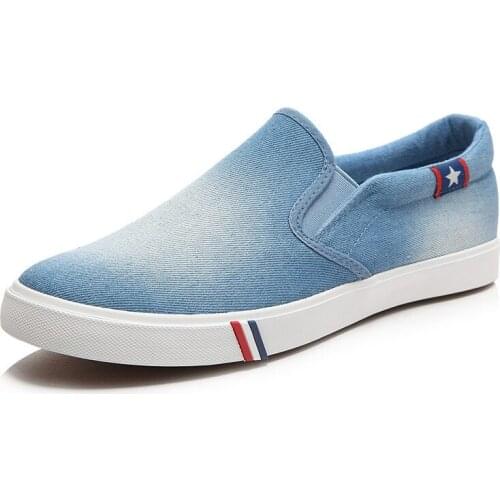 New summer autumn men shoes breathable washed denim canvas shoes mens shoes casual student shoes size 39-44