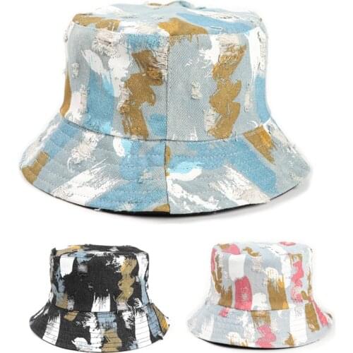 LDSLYJR Cotton Camouflage print Bucket Hat Fisherman Hat outdoor travel Sun Cap Hats for men and Women 293