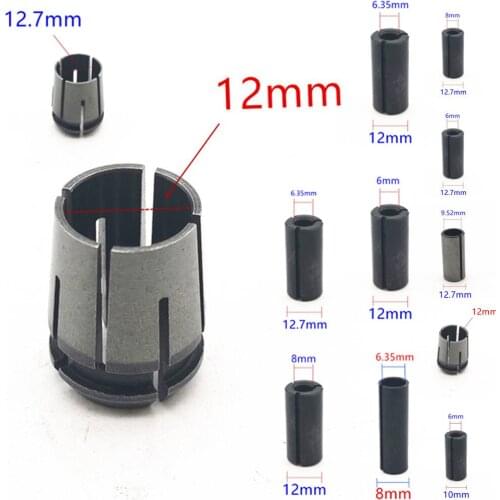 Router Adapter Chuck Collet Cone Nut 6mm 8mm 10mm 12mm 12.7mm 1/2'' 1/4'' 3/8'' Power Tool Accessories